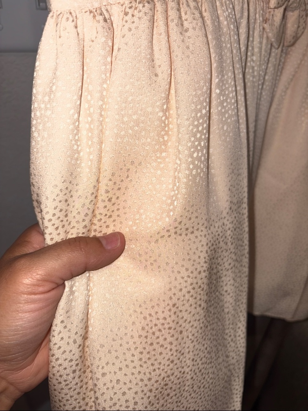 Women's Peach Midi Dress with Bow Details - Picture 2 of 8